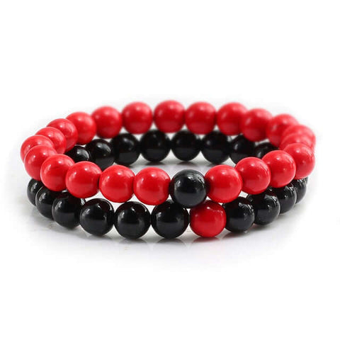 red black bracelet set 