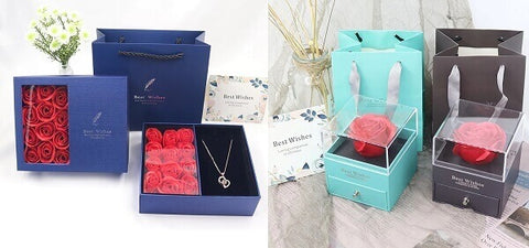 I love you necklace with rose box