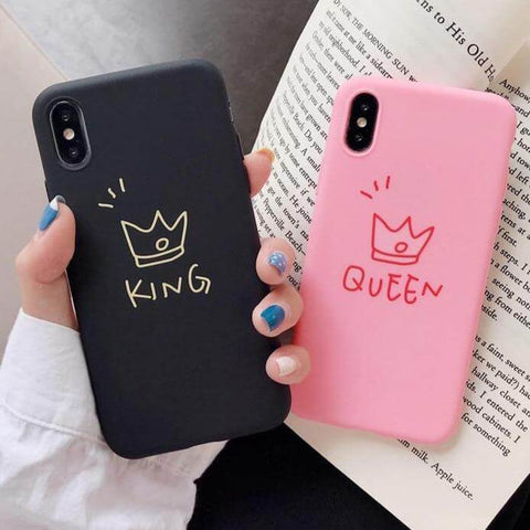 king queen black pink phone case