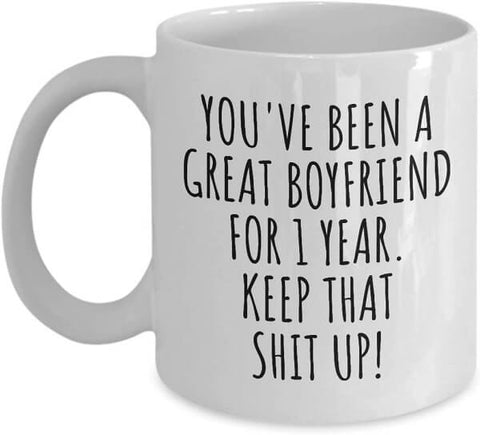 one year anniversary mug for boyfriend