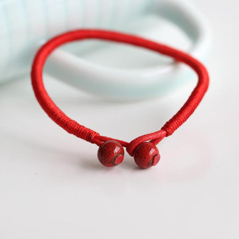 lucky red ceramic bead bracelet