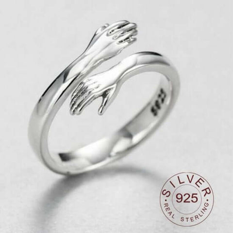 sterling silver hug ring