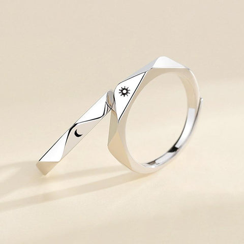 sun & moon couple rings