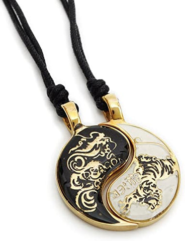 yin yang bff couple necklace set