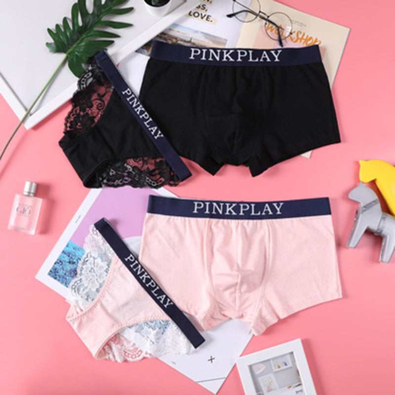 Cotton & Lace Matching Underwear For Couples Set – BigBeryl