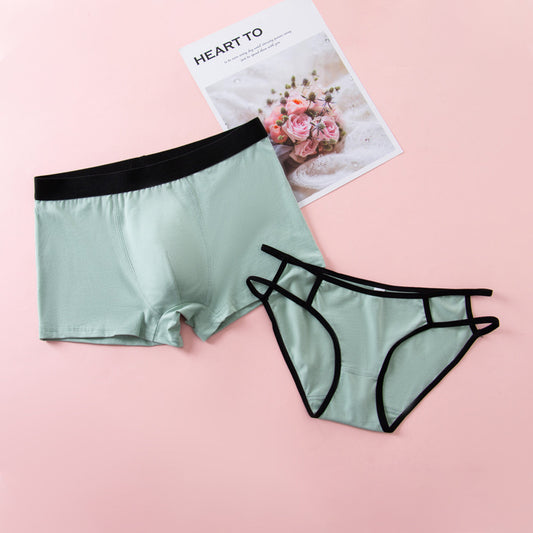 Printed Mesh & Lace Matching Couples Underwear Sets - BigBeryl