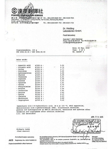 Wessling laboratories analysis result page 1