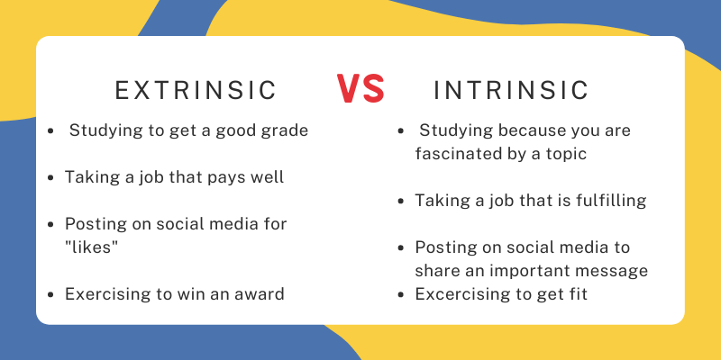 examples of extrinsic vs intrinsic motivation