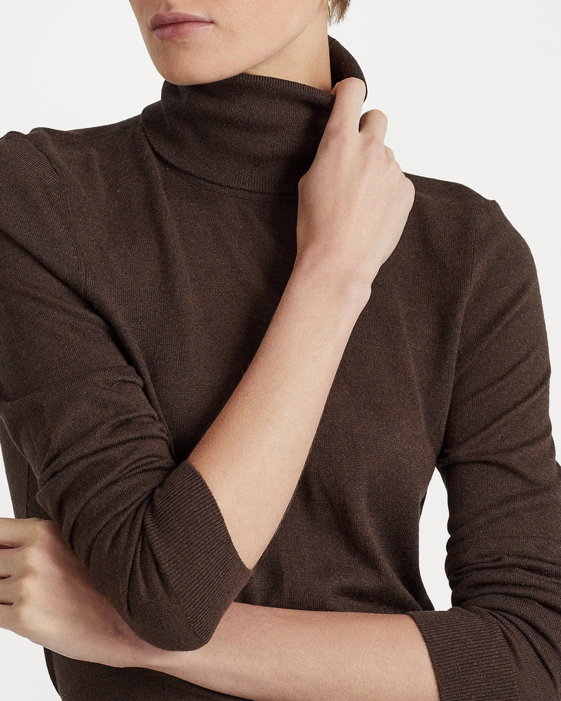 Lauren Ralph Lauren | Brown Zoe turtleneck sweater | lemlò