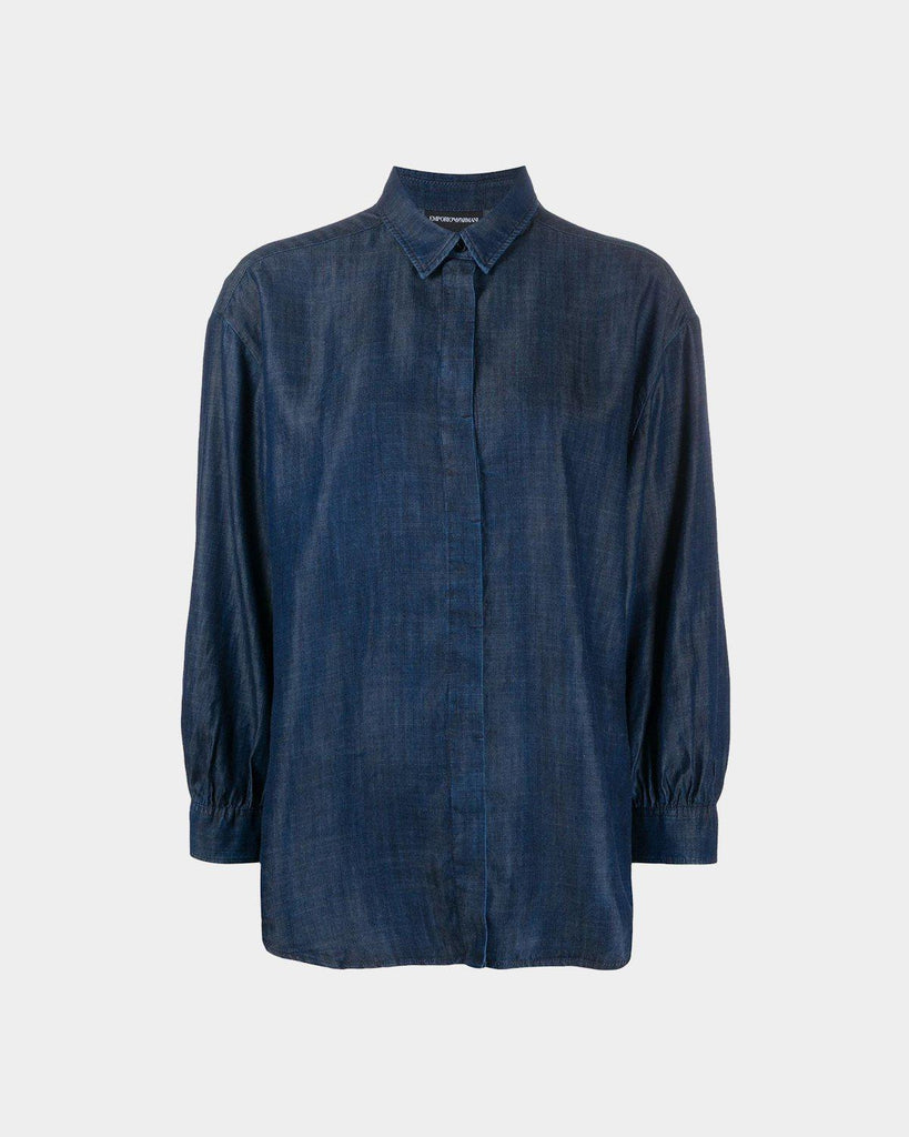 Emporio Armani | Blue denim effect shirt | lemlò