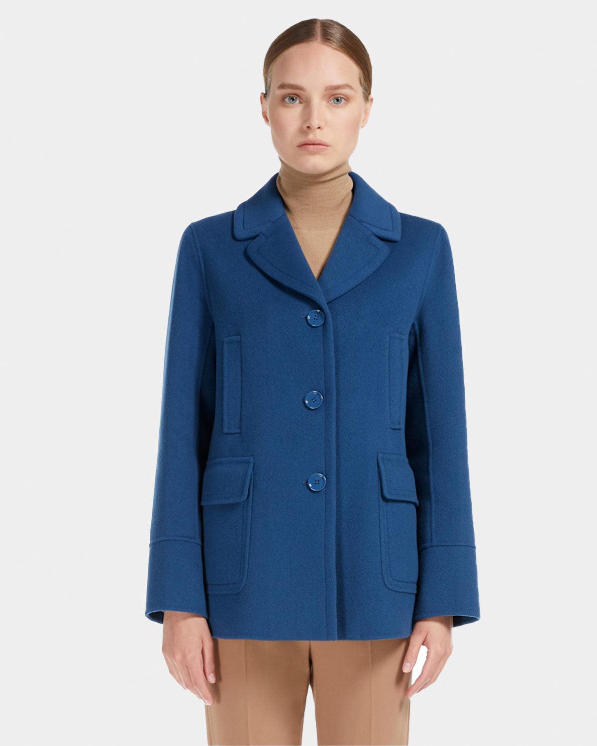 Weekend Max Mara | Navy blue wool caban jacket | lemlò