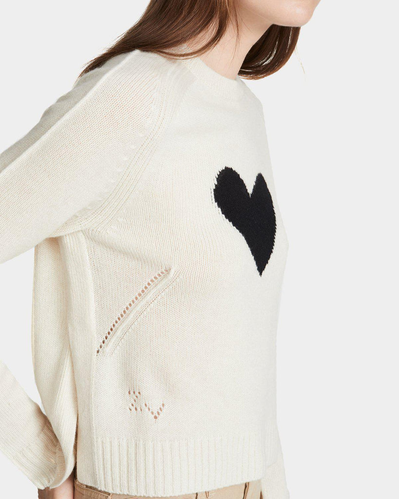 Zadig & Voltaire | Cream Lili C Heart cashmere sweater | lemlò