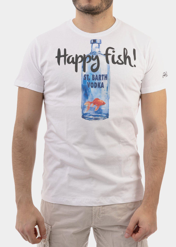 T-shirt Happy Fish bianca - MC2 SAINT BARTH | Acquista su lemlo.com