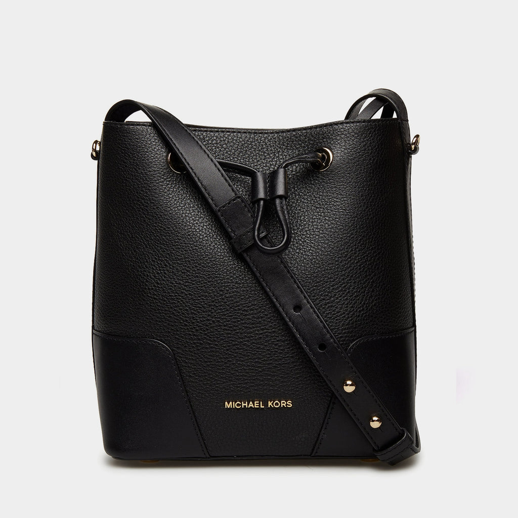 Michael Kors | Cary Bucket Bag black leather shoulder strap | lemlò