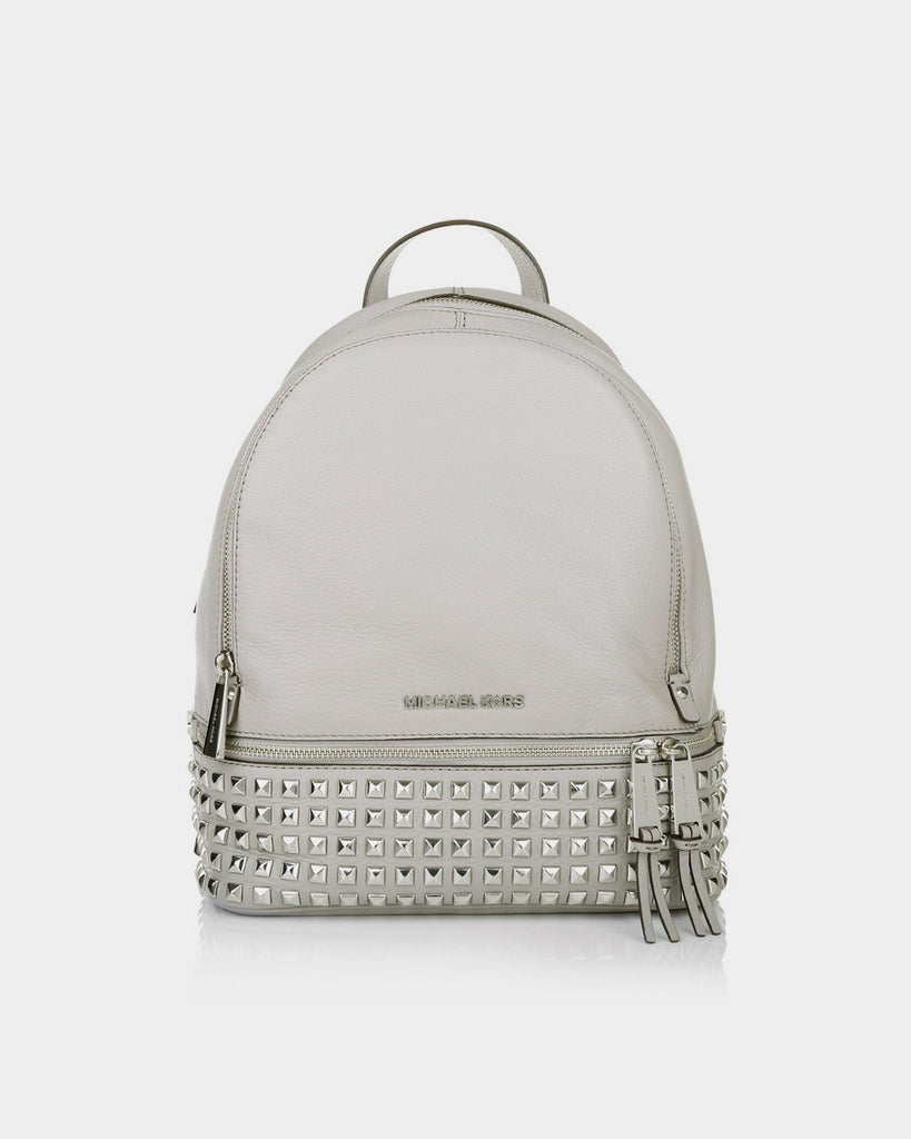 Michael Kors | Rhea Zip backpack in gray leather with studs | lemlò