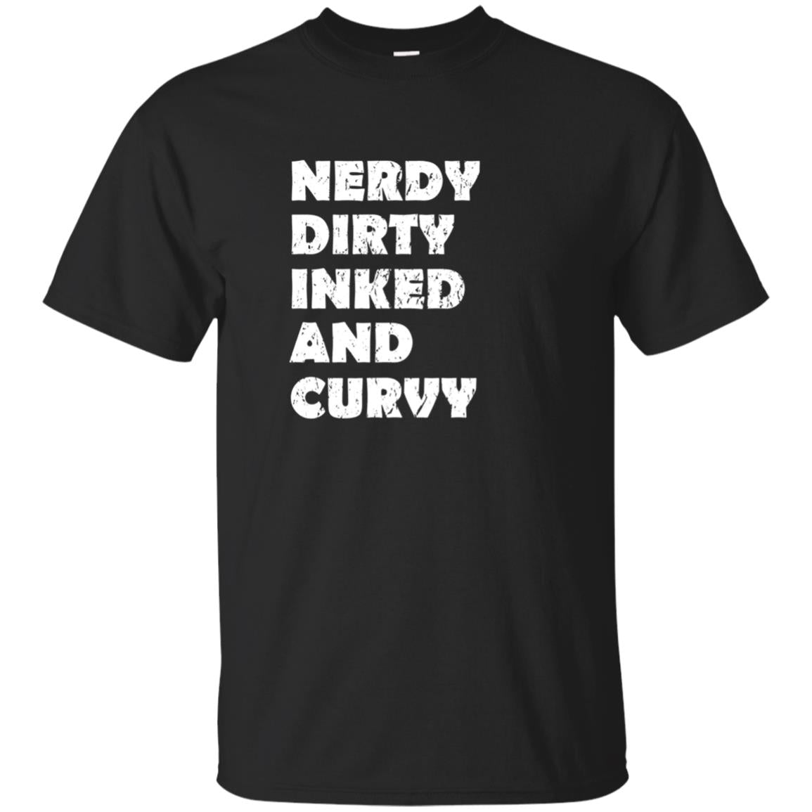 Nerdy Dirty Inked Curvy Girl Woman Longsleeve T-shirt