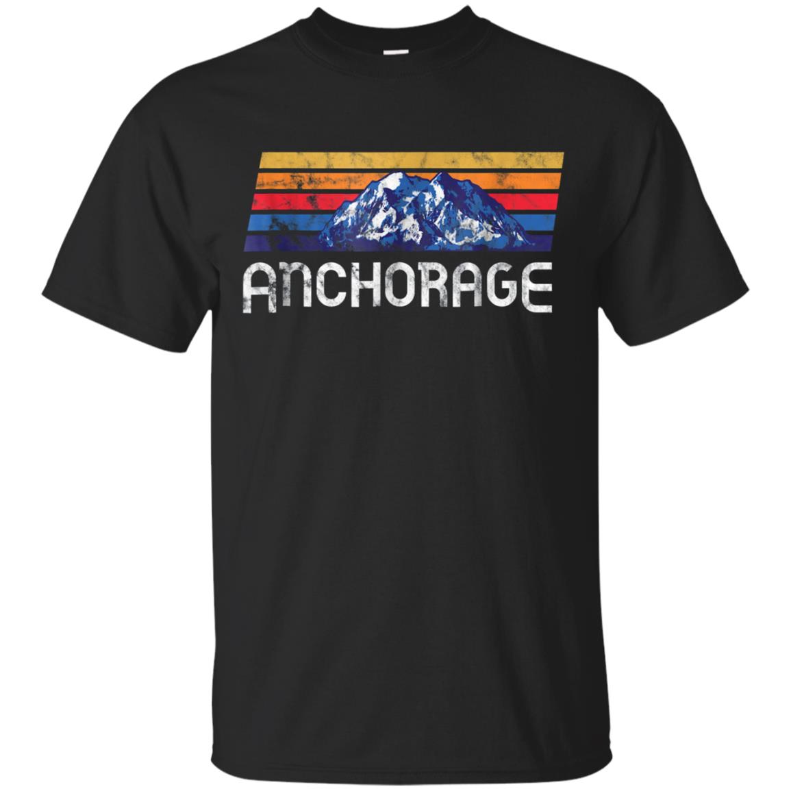 Retro Alaska Shirt Anchorage Bear Fish Nature Snow Vintage