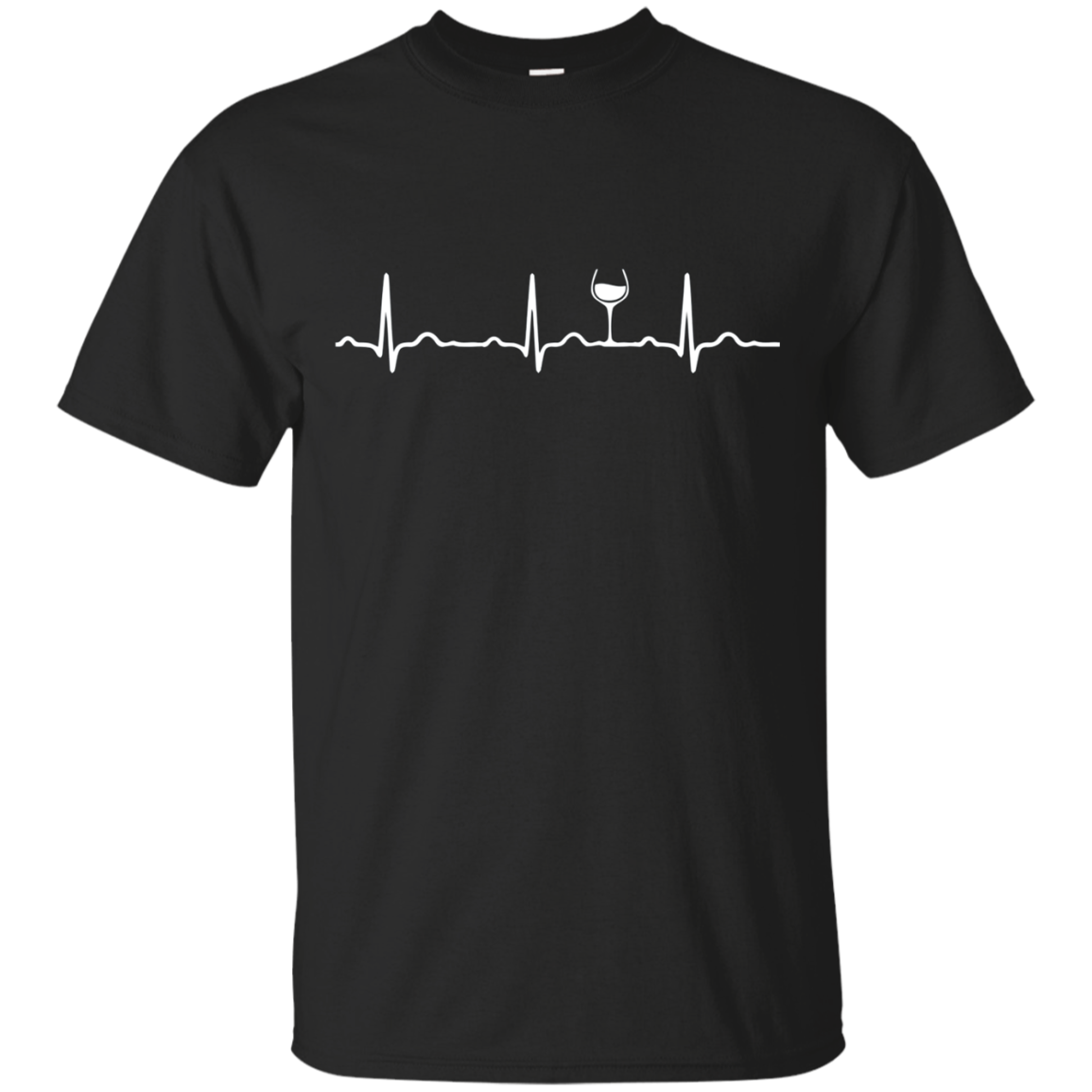 Ekg Heartbeat Wine Glass T-shirt