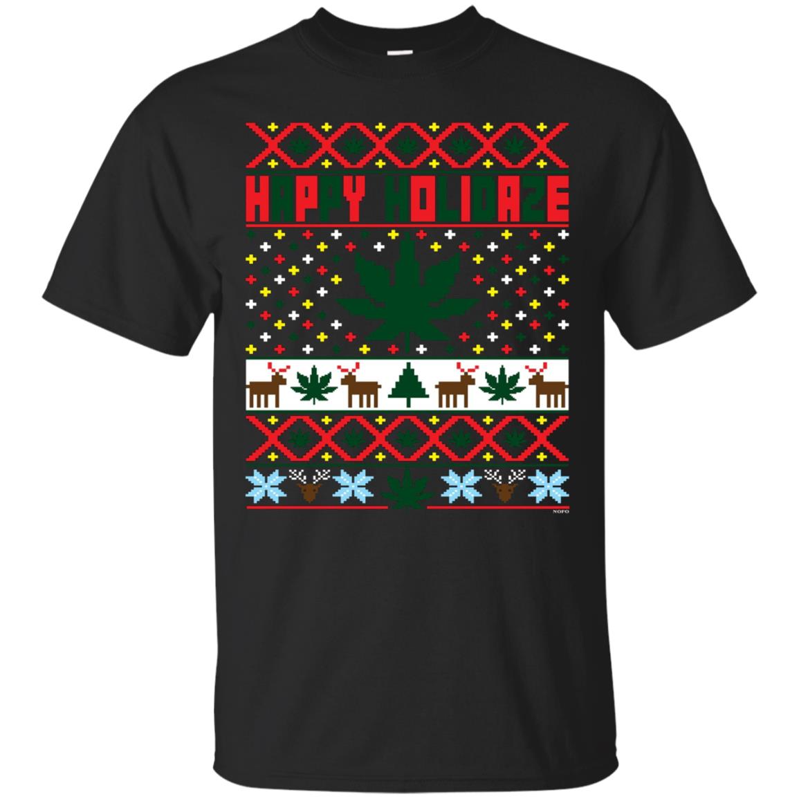 Happy Holidaze, Marijuana Weed Ugly Christmas Sweater Ts Shirts