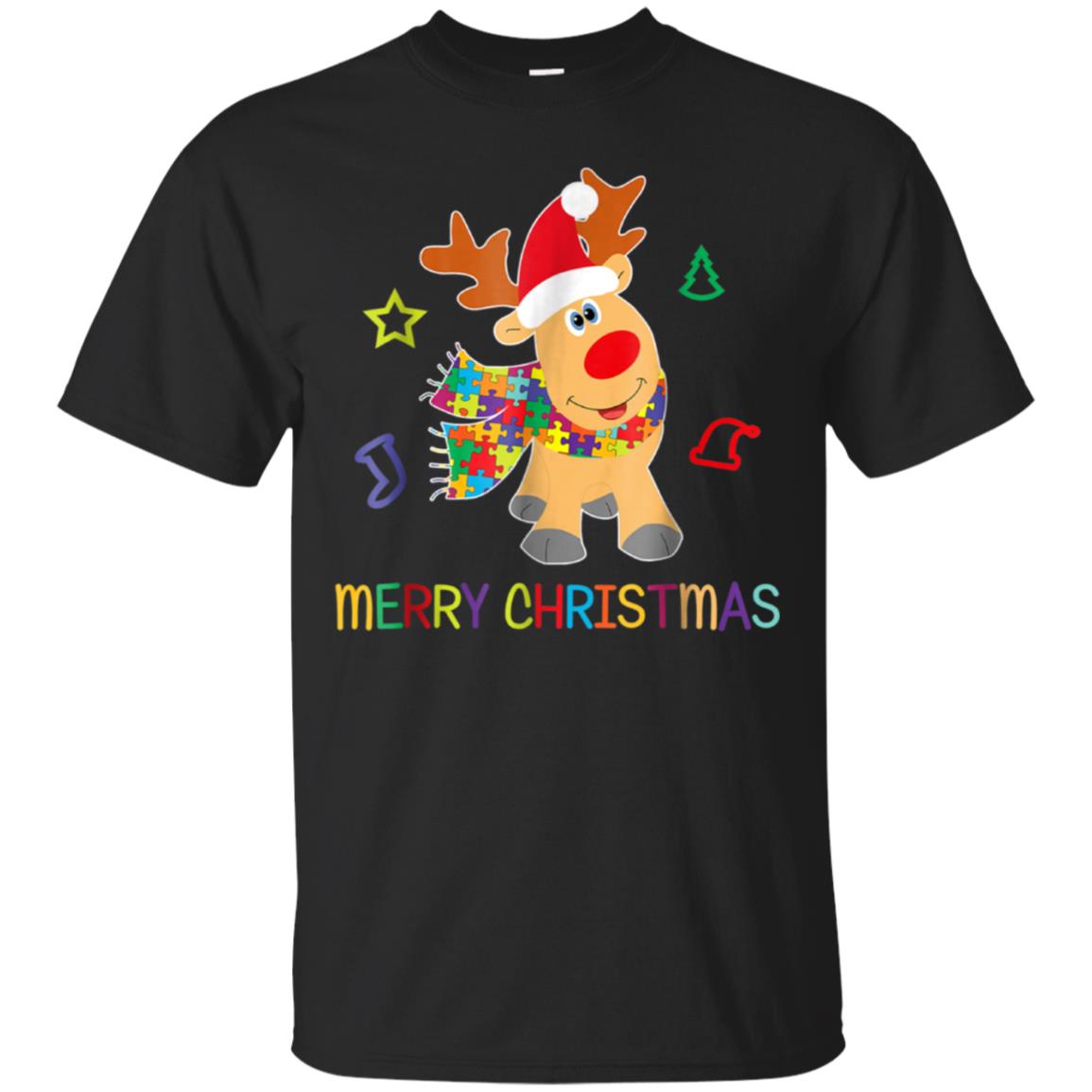Autism Awareness Reindeer Gift Dad Mom Christmas T Shirt