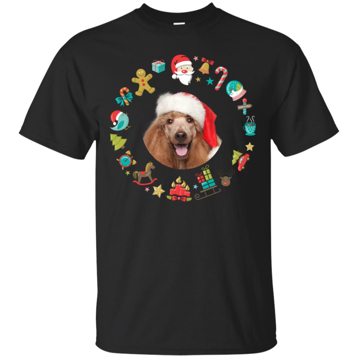 Poodle Christmas Santa Hat Dog Lovers T Shirt