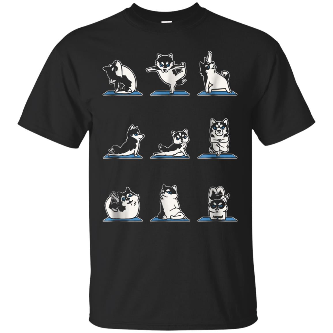 Alaskan Malamute Yoga Poses Namaste T-shirt Gift Funny Tees