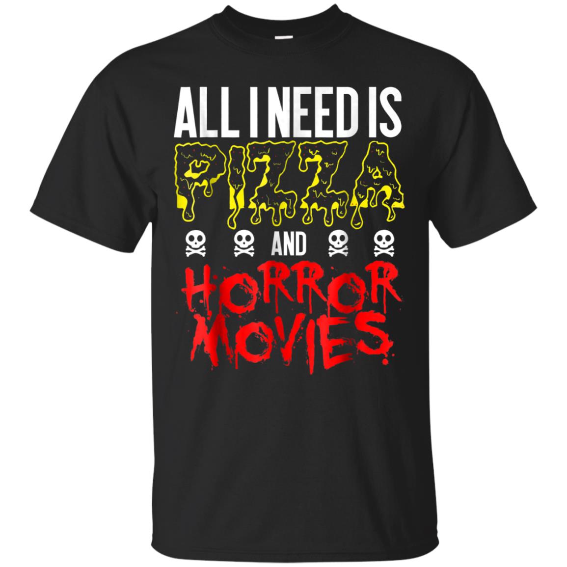 Horror Movie Pizza T-shirt All I Need For Halloween Graphic
