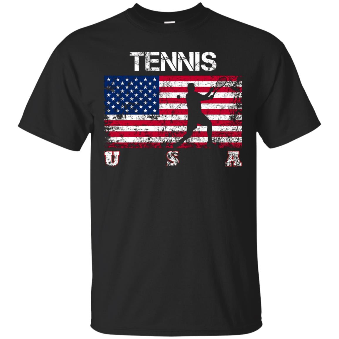 Tennis Team Gift American Flag Tennis T Shirt