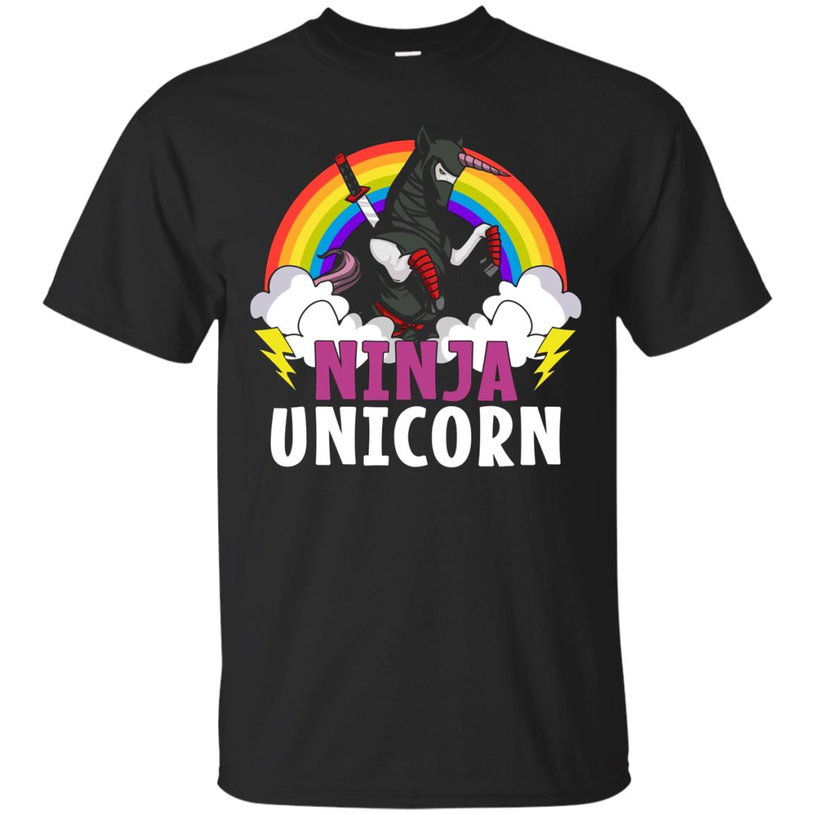 Ninja Unicorn Rainbow Martial Arts Fighter T-shirt