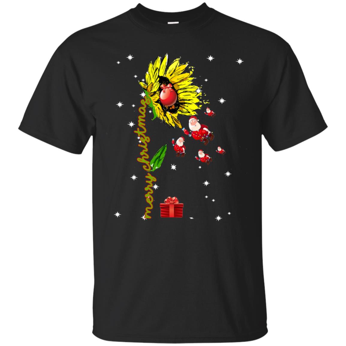 Santa Claus Sunflower Shirt Merry Christmas