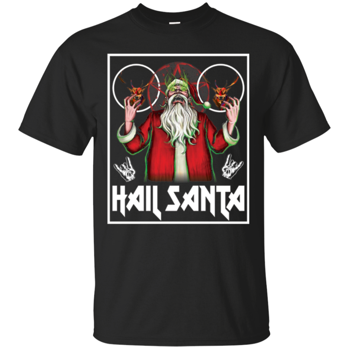 Ugly Christmas Hail Santa Shirt, Metal Chrtismas Shirts