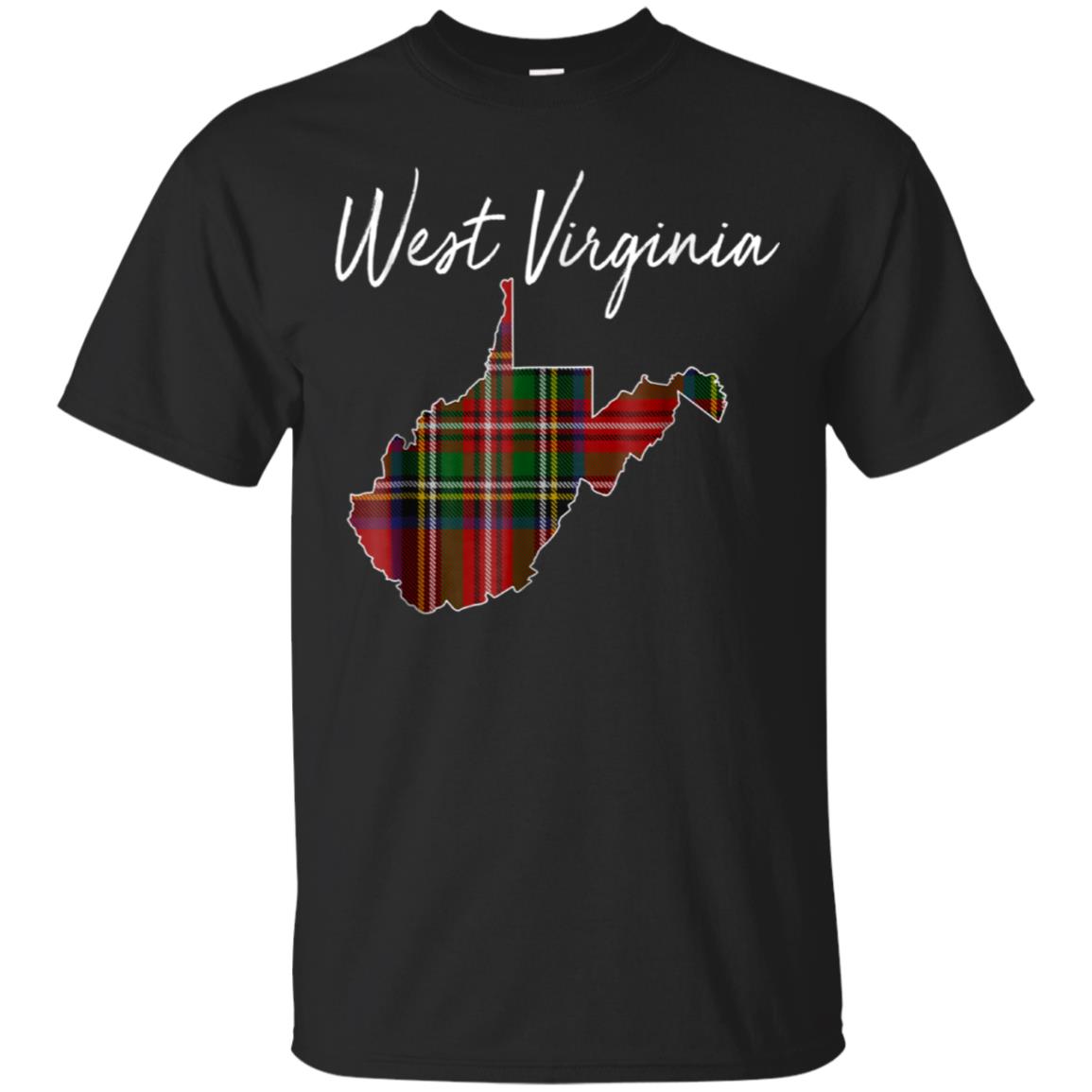 West Virginia Map Tartan T Shirt