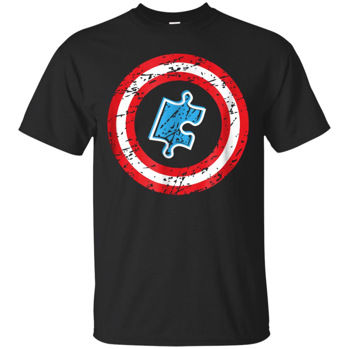 Captain Autism Blue Puzzle T-shirt For 