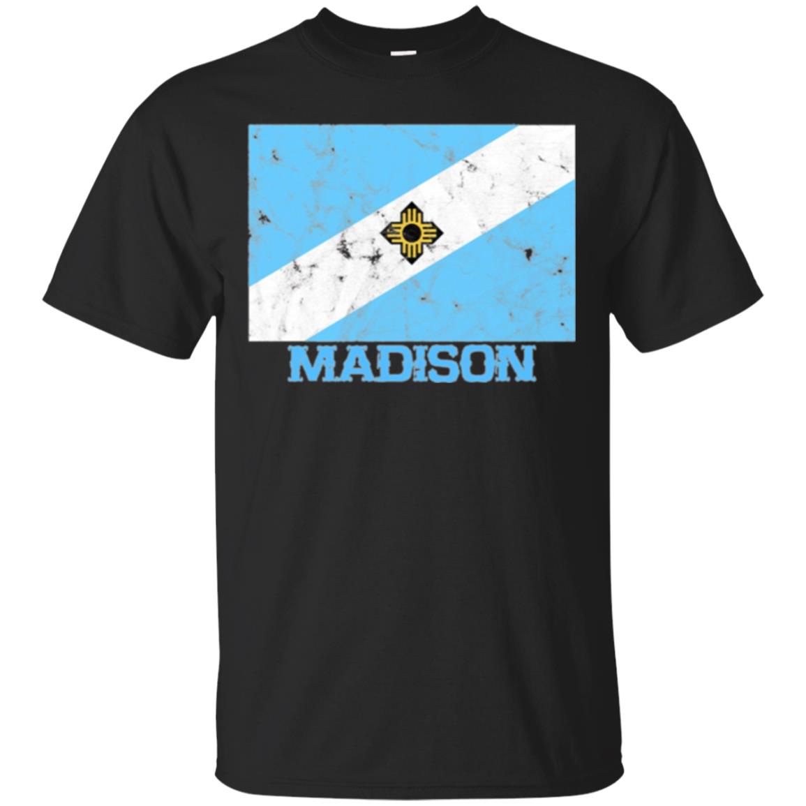 Madison Wisconsin Distressed Flag City Pride T Shirt