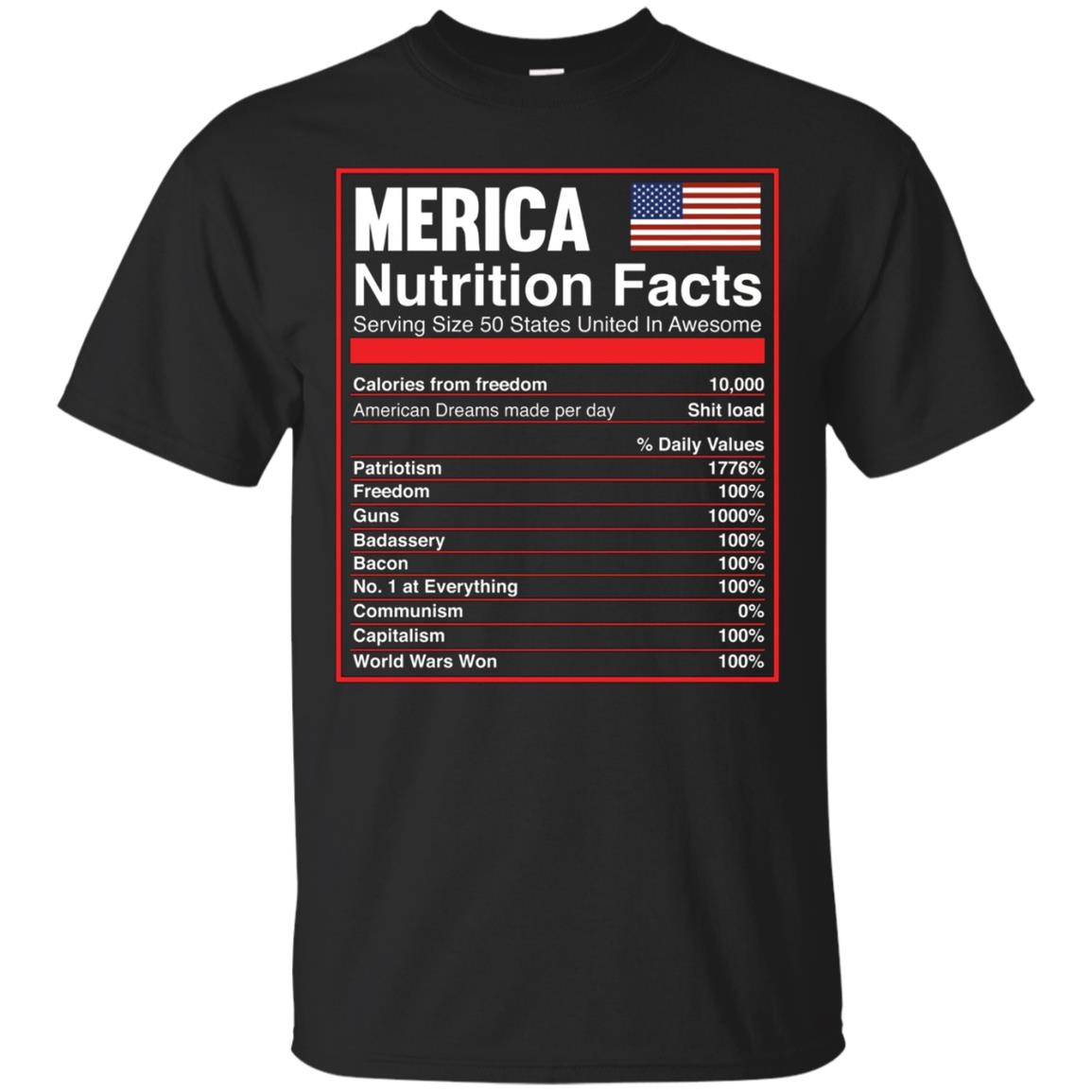 Patriotic Merica Nutrition Facts T-shirt America Flag