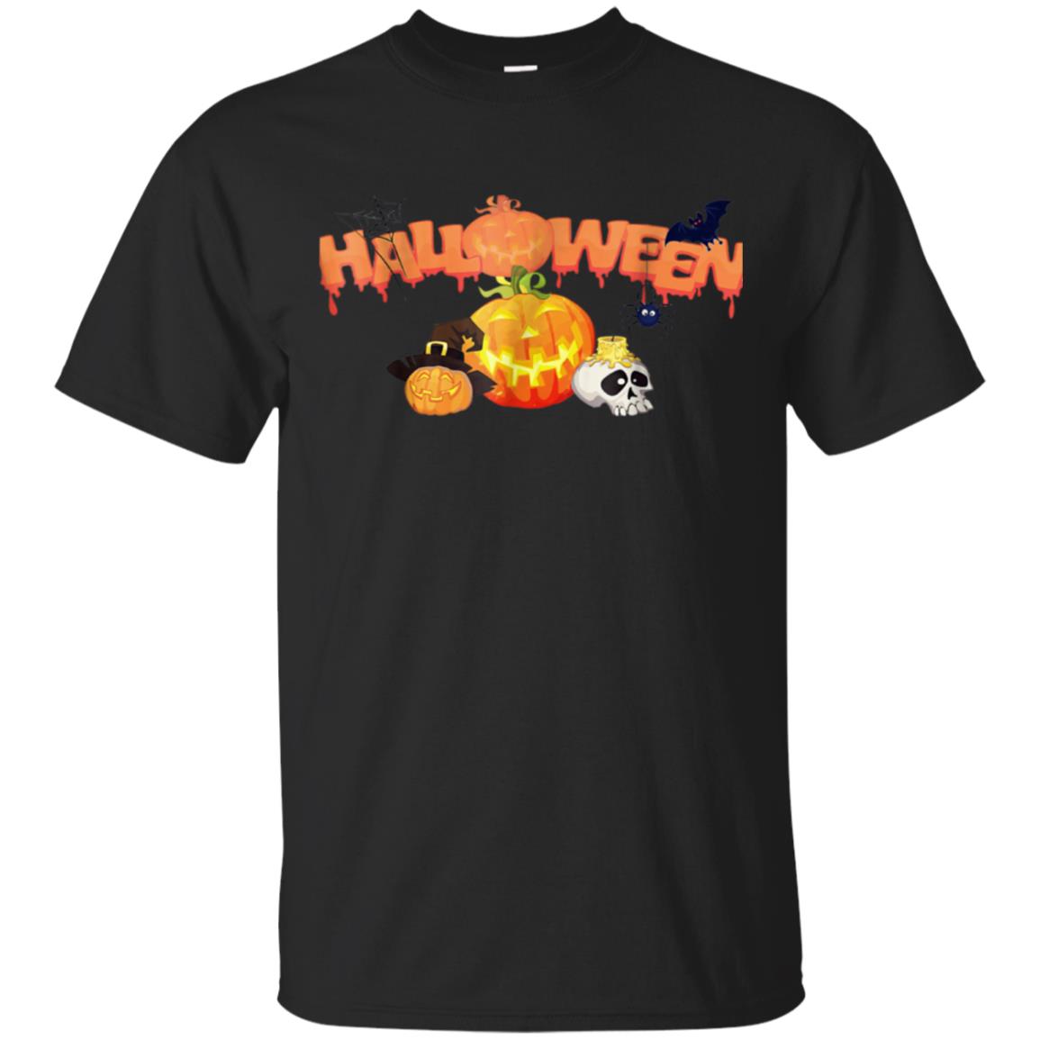 Halloween T-shirt Funny Pumpkin Skull Bat T Shirt