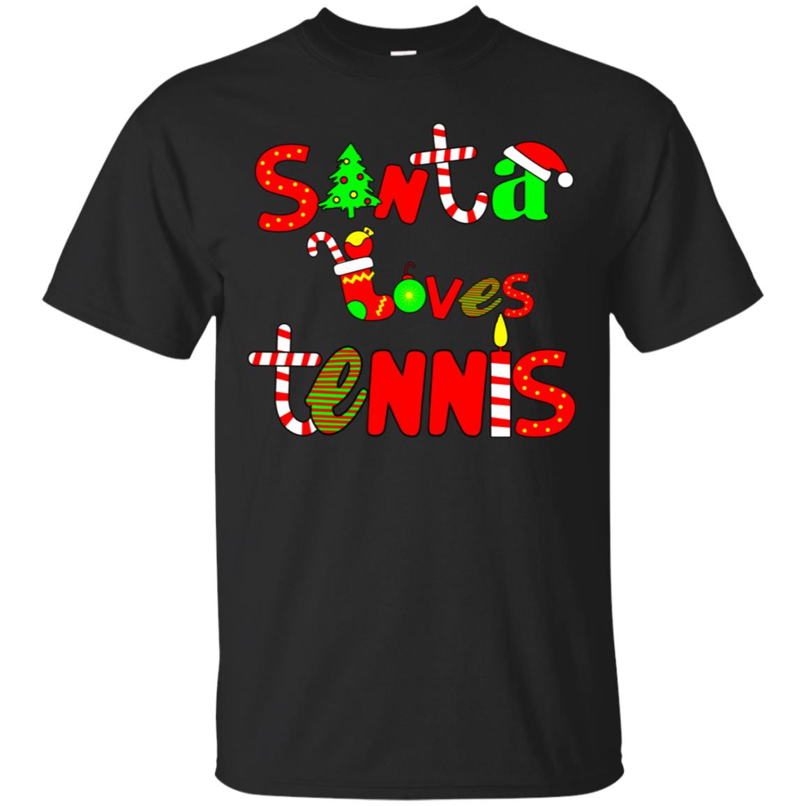 Cute Santa Loves Tennis T-shirt Tennis Lovers
