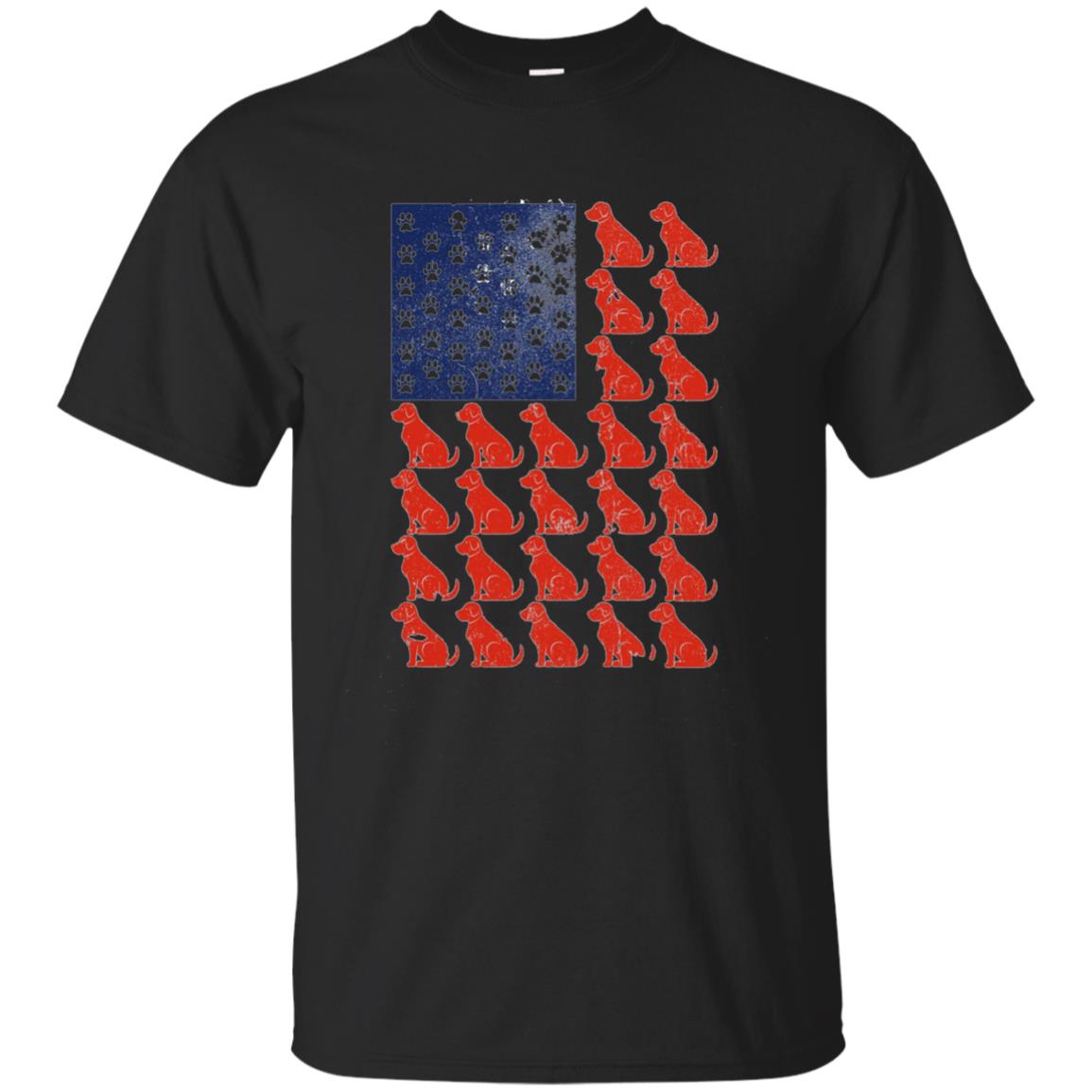 Labrador Dog T-shirt, American Flag T-shirt