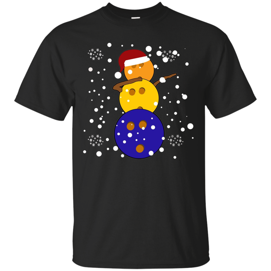 Dabbing Bowling Snowman | Christmas Funny T Shirt Dab Ball