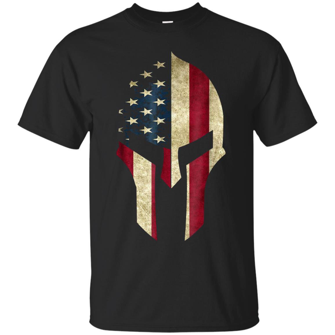 Usa Flag Spartan Gladiator Mask Independence Day T Shirt