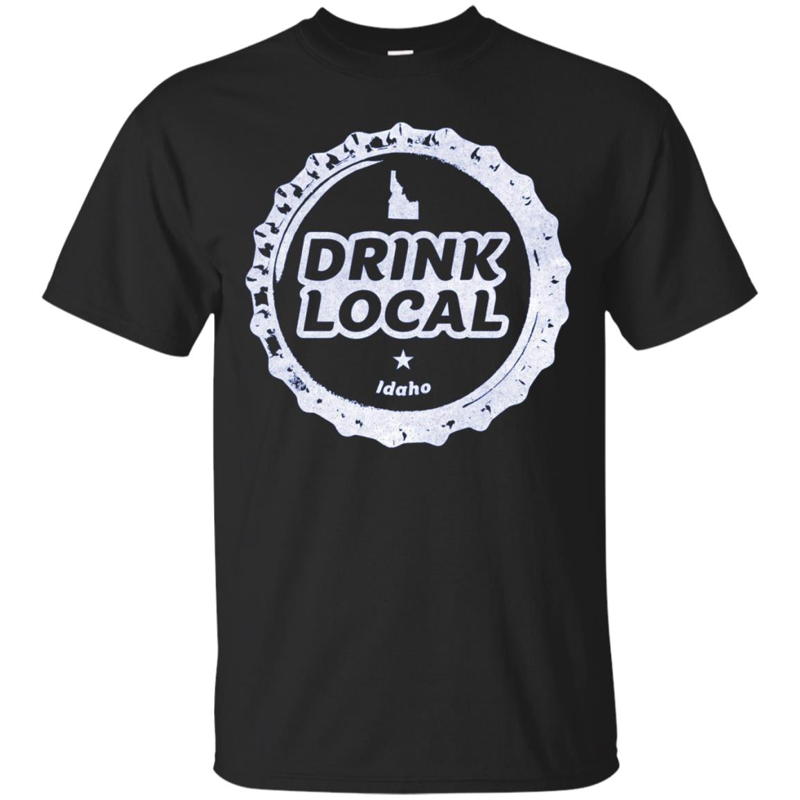 Distressed Drink Local Idaho Craft Beer Bottle Cap T Shirt