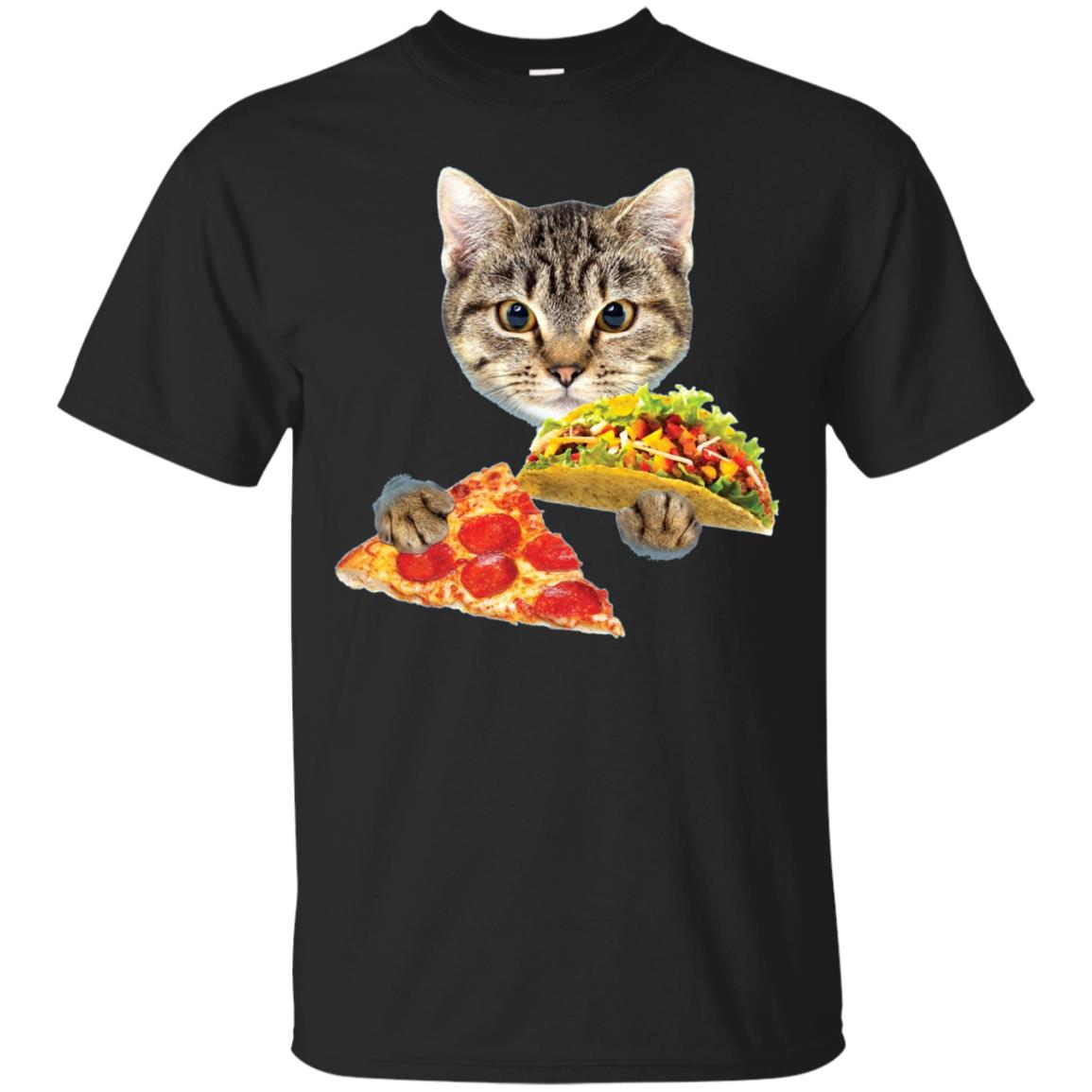 Cat Eating Taco And Pizza Shirt, Funny Kitty By Zany Brainy