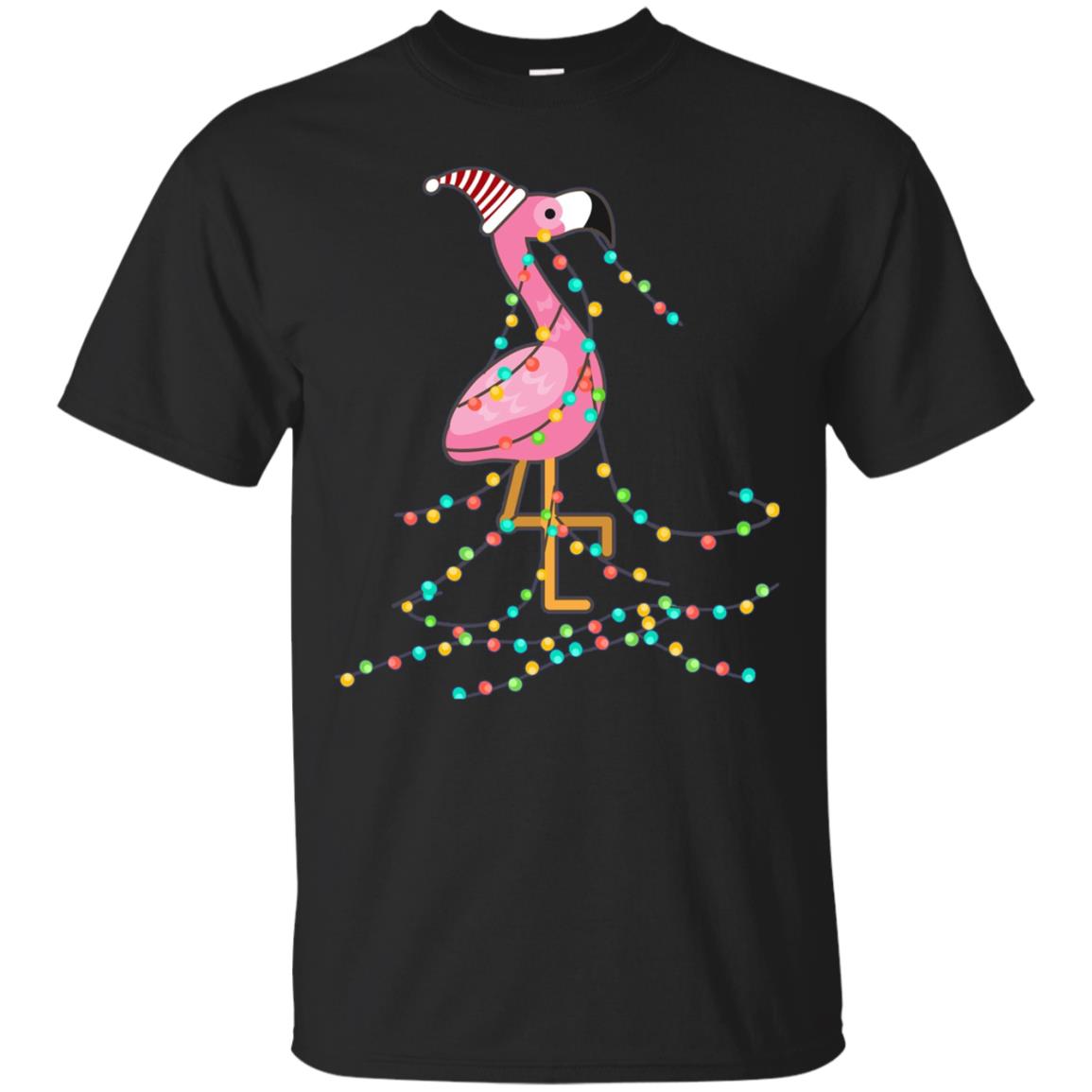 Christmas Lights Flamingo Santa Flamingo T Shirt