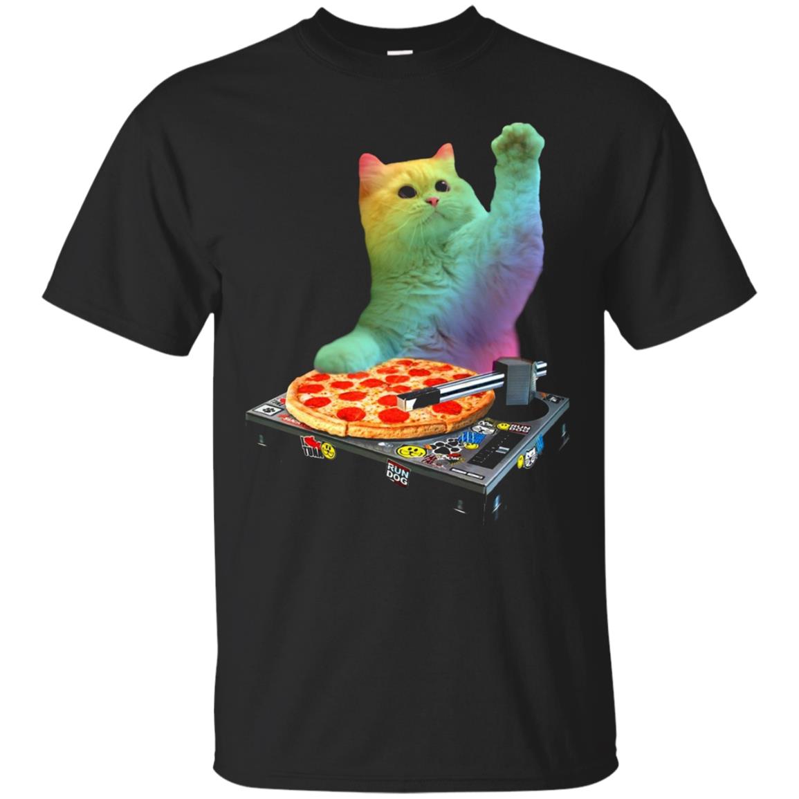 Dj Cat Shirt Cat Dj Pizza Edm Music Cute Kitty Tee