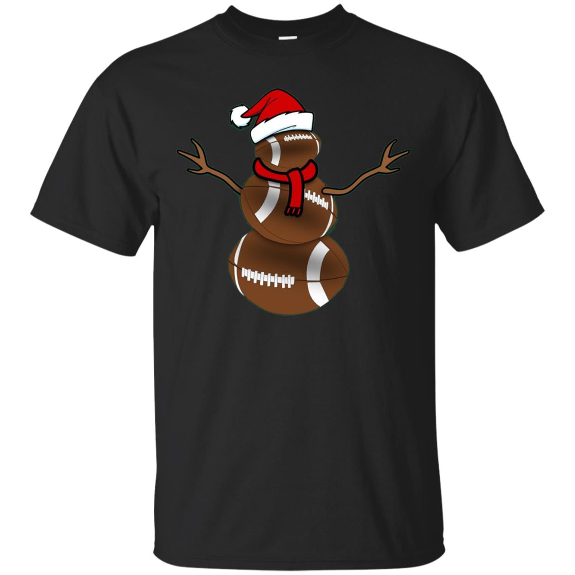 Funny Christmas Football Ball Santa Snowman T-shirt