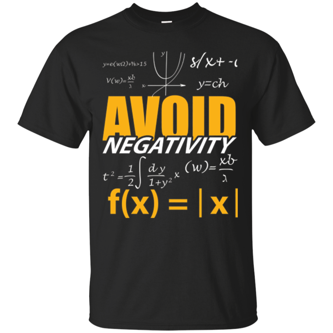 Avoid Negativity Math T-shirt Nerd Geek Student Funny Gift