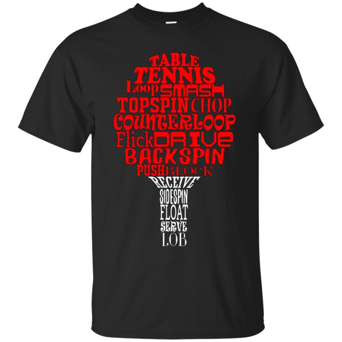 Table Tennis Word Cloud T-shirt