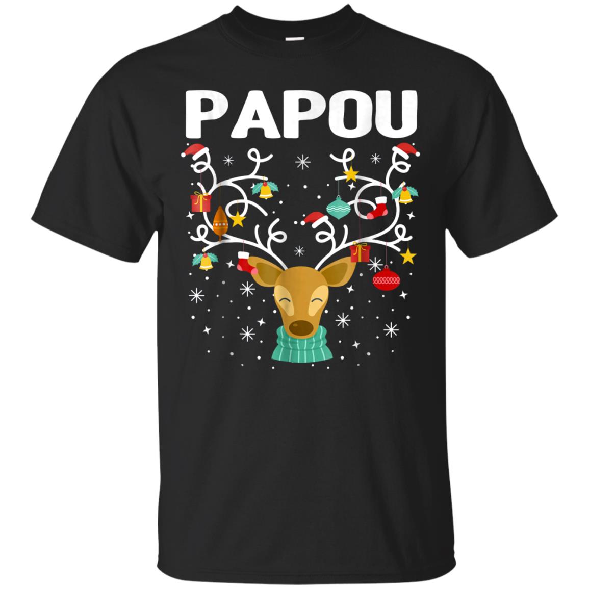 Papou Reindeer Ugly Santa Greek Christmas Family T Shirt