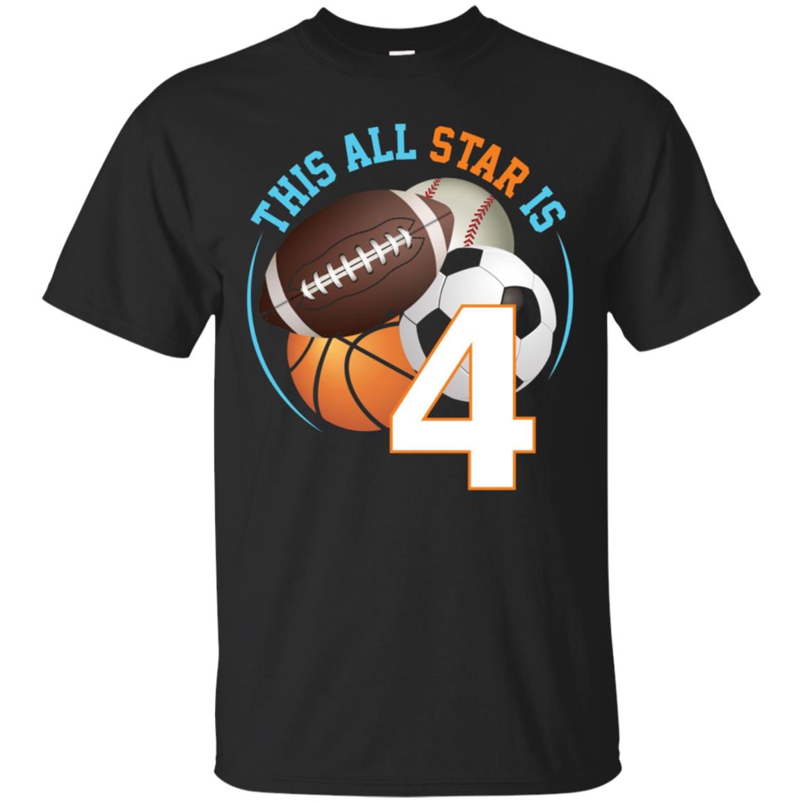 Sports Star Is 4 Birthday Party Boy T-shirt