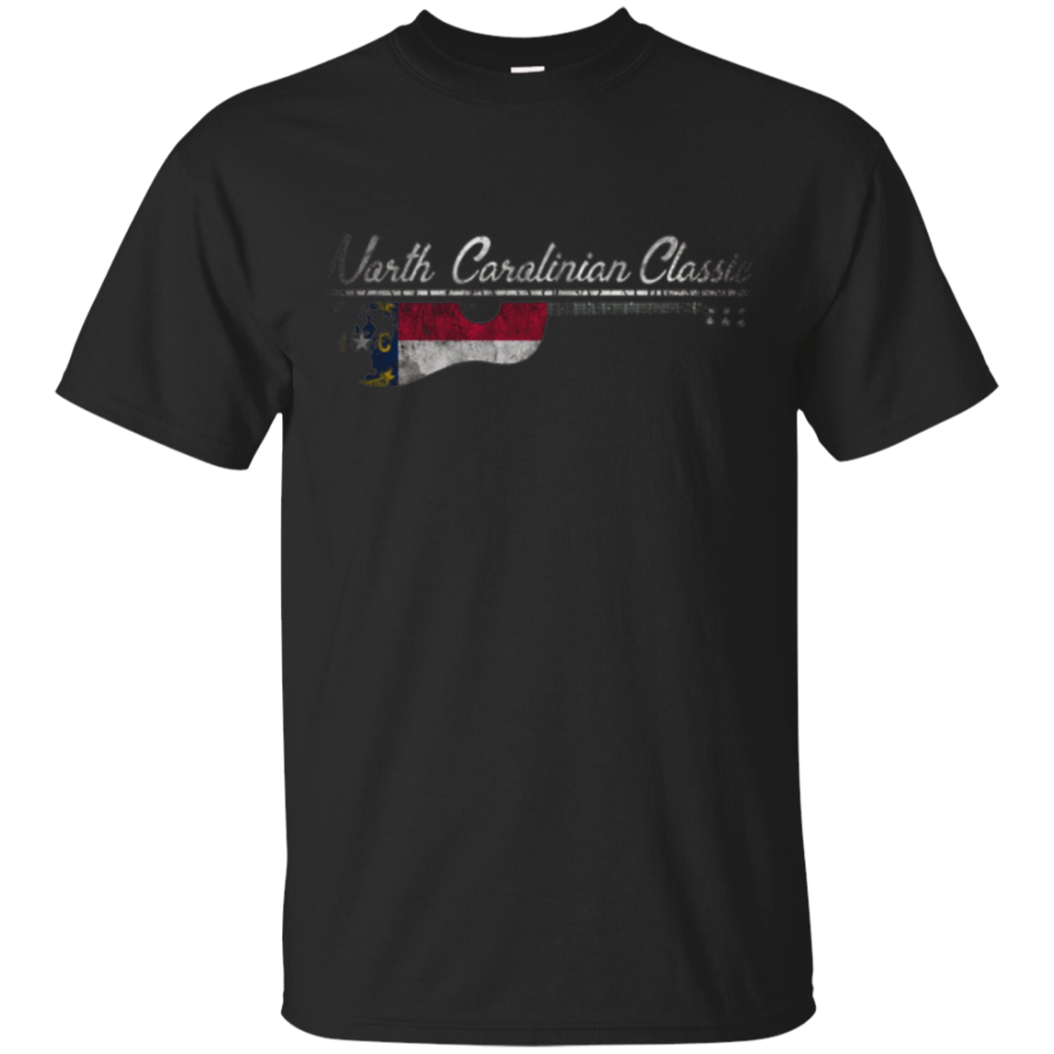 North Carolinian Classic Guitar Flag T-shirt Original Music